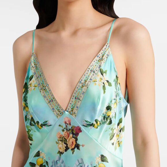 CAMILLA + The White Lotus crystal-embellished printed silk maxi dress - Picture 3 of 13